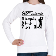 PRINTFASHION 007 ügynök horgász - Női pulóver - Fehér női pulóver, kardigán