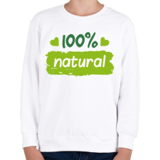 PRINTFASHION 100% natural felirat - Gyerek pulóver - Fehér gyerek pulóver, kardigán