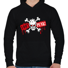 PRINTFASHION 100% Punk - Férfi kapucnis pulóver - Fekete