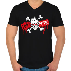 PRINTFASHION 100% Punk - Férfi V-nyakú póló - Fekete