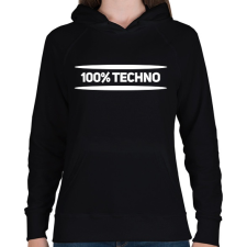 PRINTFASHION 100% techno - Női kapucnis pulóver - Fekete női pulóver, kardigán