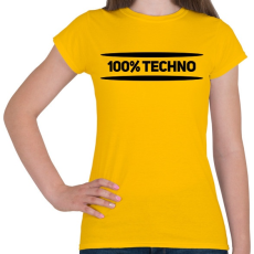 PRINTFASHION 100% techno - Női póló - Sárga