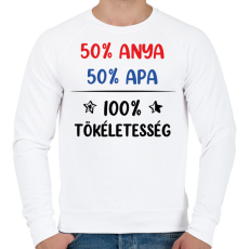 PRINTFASHION 100% tökéletesség - Férfi pulóver - Fehér