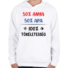 PRINTFASHION 100% tökéletesség - Gyerek kapucnis pulóver - Fehér gyerek pulóver, kardigán