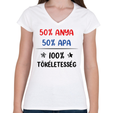 PRINTFASHION 100% tökéletesség - Női V-nyakú póló - Fehér női póló
