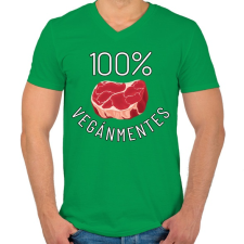 PRINTFASHION 100% VEGÁNMENTES - Férfi V-nyakú póló - Zöld férfi póló