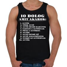 PRINTFASHION 10 dolog amit akarok - Férfi atléta - Fekete atléta, trikó