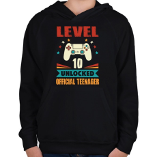 PRINTFASHION 10 éves gamer - Gyerek kapucnis pulóver - Fekete
