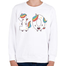 PRINTFASHION 10 éves unikornis - Gyerek pulóver - Fehér