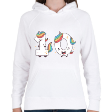 PRINTFASHION 10 éves unikornis - Női kapucnis pulóver - Fehér női pulóver, kardigán