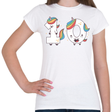 PRINTFASHION 10 éves unikornis - Női póló - Fehér