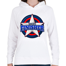 PRINTFASHION 10 KM FINISHER 2 - Női kapucnis pulóver - Fehér