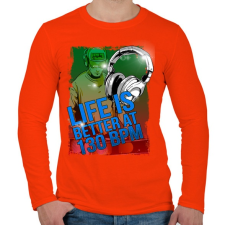 PRINTFASHION 130 BPM - Férfi hosszú ujjú póló - Narancs férfi póló