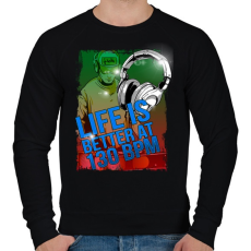 PRINTFASHION 130 BPM - Férfi pulóver - Fekete