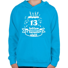 PRINTFASHION 13 lettem  - Gyerek kapucnis pulóver - Azúrkék gyerek pulóver, kardigán