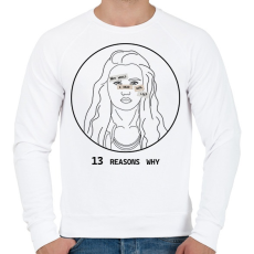 PRINTFASHION 13 reasons why - Hannah - Férfi pulóver - Fehér