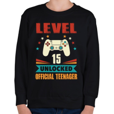 PRINTFASHION 15 éves gamer - Gyerek pulóver - Fekete