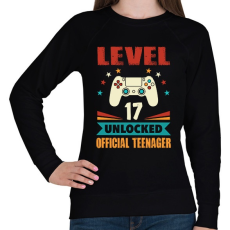 PRINTFASHION 17 éves gamer - Női pulóver - Fekete