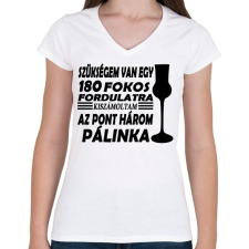 PRINTFASHION 180 fok = 3 feles - Női V-nyakú póló - Fehér női póló