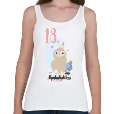 PRINTFASHION 18. Alpakaliptikus születésnap - Női atléta - Fehér női trikó