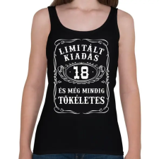 PRINTFASHION 18 éves limitált kiadás - Női atléta - Fekete női trikó