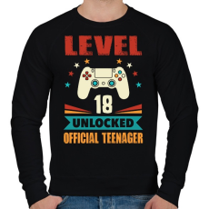PRINTFASHION 18 éves gamer - Férfi pulóver - Fekete