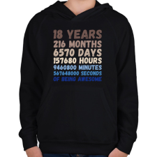 PRINTFASHION 18 Éves  - Gyerek kapucnis pulóver - Fekete gyerek pulóver, kardigán