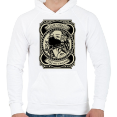 PRINTFASHION 1943 Velem ne szórakozz - Férfi kapucnis pulóver - Fehér