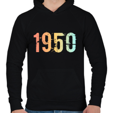 PRINTFASHION 1950 - Férfi kapucnis pulóver - Fekete
