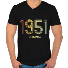 PRINTFASHION 1951 - Férfi V-nyakú póló - Fekete