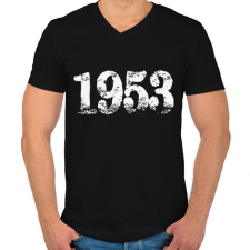 PRINTFASHION 1953 - Férfi V-nyakú póló - Fekete férfi póló