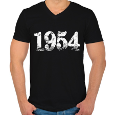 PRINTFASHION 1954 - Férfi V-nyakú póló - Fekete férfi póló