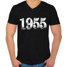 PRINTFASHION 1955 - Férfi V-nyakú póló - Fekete férfi póló