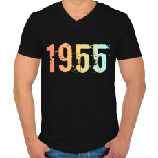 PRINTFASHION 1955 - Férfi V-nyakú póló - Fekete