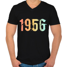 PRINTFASHION 1956 - Férfi V-nyakú póló - Fekete férfi póló