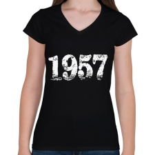 PRINTFASHION 1957 - Női V-nyakú póló - Fekete női póló