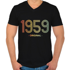 PRINTFASHION 1959 - Férfi V-nyakú póló - Fekete