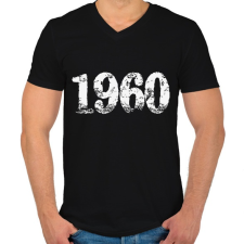 PRINTFASHION 1960 - Férfi V-nyakú póló - Fekete férfi póló