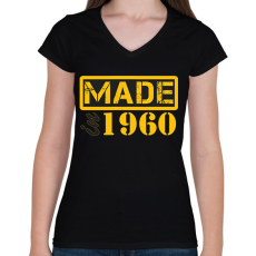 PRINTFASHION 1960 - Női V-nyakú póló - Fekete
