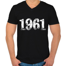 PRINTFASHION 1961 - Férfi V-nyakú póló - Fekete