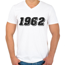 PRINTFASHION 1962 - Férfi V-nyakú póló - Fehér férfi póló