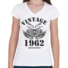 PRINTFASHION 1962 - Női V-nyakú póló - Fehér női póló