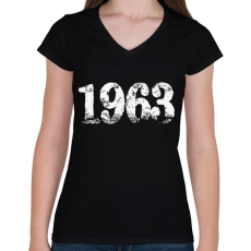 PRINTFASHION 1963 - Női V-nyakú póló - Fekete