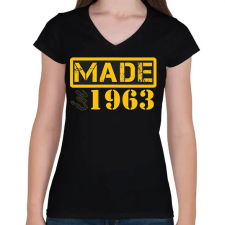PRINTFASHION 1963 - Női V-nyakú póló - Fekete női póló