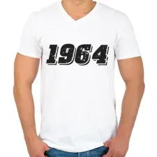 PRINTFASHION 1964 - Férfi V-nyakú póló - Fehér férfi póló