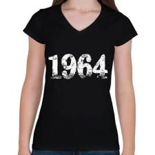 PRINTFASHION 1964 - Női V-nyakú póló - Fekete női póló