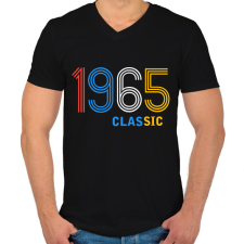 PRINTFASHION 1965 - Férfi V-nyakú póló - Fekete férfi póló