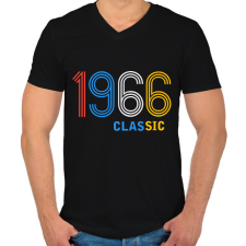 PRINTFASHION 1966 - Férfi V-nyakú póló - Fekete férfi póló