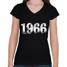 PRINTFASHION 1966 - Női V-nyakú póló - Fekete női póló