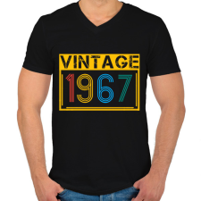 PRINTFASHION 1967 - Férfi V-nyakú póló - Fekete férfi póló